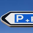 park, car, ride, sign, parking, isolated, road, street, carpooler, urban, town, bus, carpark, symbol, public, city, transportation, transport, vehicle, traffic, outdoor, panel, arrow, place, information, direction, blue, lots