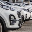 Cars For Sale Stock Lot Row. Car Dealer Inventory