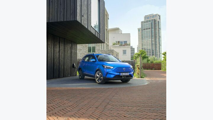 MG ZS EV, exterior image, Alloy Wheel, Automobile, Car, Car Wheel, Machine, Spoke, Tire, Transportation, Vehicle, Wheel
