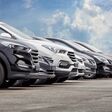 Cars For Sale Stock Lot Row. Car Dealer Inventory