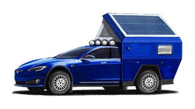 Tesla Roamer mit Solarpanel