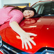 car showroom salon sale salesman person customers vehicle buying buy purchase buyer new people dealership finance excited happy happiness agent dealer auto automobile business transport transportation lifestyle retail industry insurance salesperson saloon selling shopping young service beautiful adult woman female attractive
