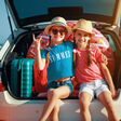 twins female drive pack pretty man life little resort outdoor vehicle caucasian beautiful lifestyle leisure vacation young trip kid girl