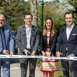 (v.li): Michael Kröger, Geschäftsführer VERKEHRSBUERO HOSPITALITY, Martin Wagner, Geschäftsführer VERBUND Energy4Business GmbH, Kathrin Gerstl, Hoteldirektorin Austria Trend Hotel Schloss Wilhelminenberg und Martin Winkler, Vorstandsvorsitzender VERKEHRSBUERO AG bei der Eröffnung