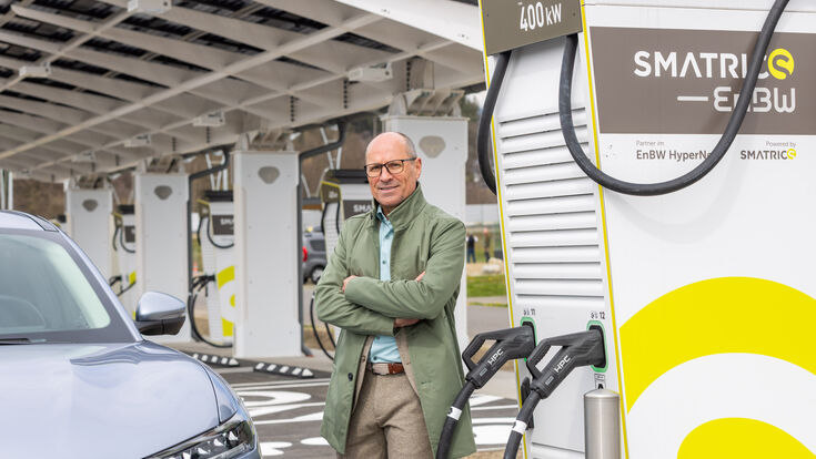SMATRICS-EnBW-CEO Thomas Landsbek beim Ladepark in Spielberg