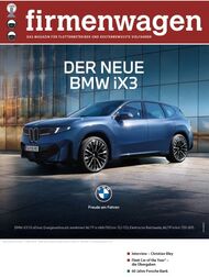 Neuer BMW iX3 in Blau vor modernem Gebäude, Fahrzeug für Flottenbetreiber